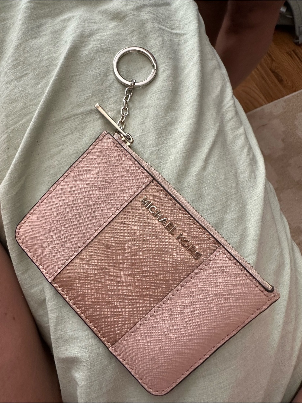 Michael Kors Rose Pink Card Case with Key Ring